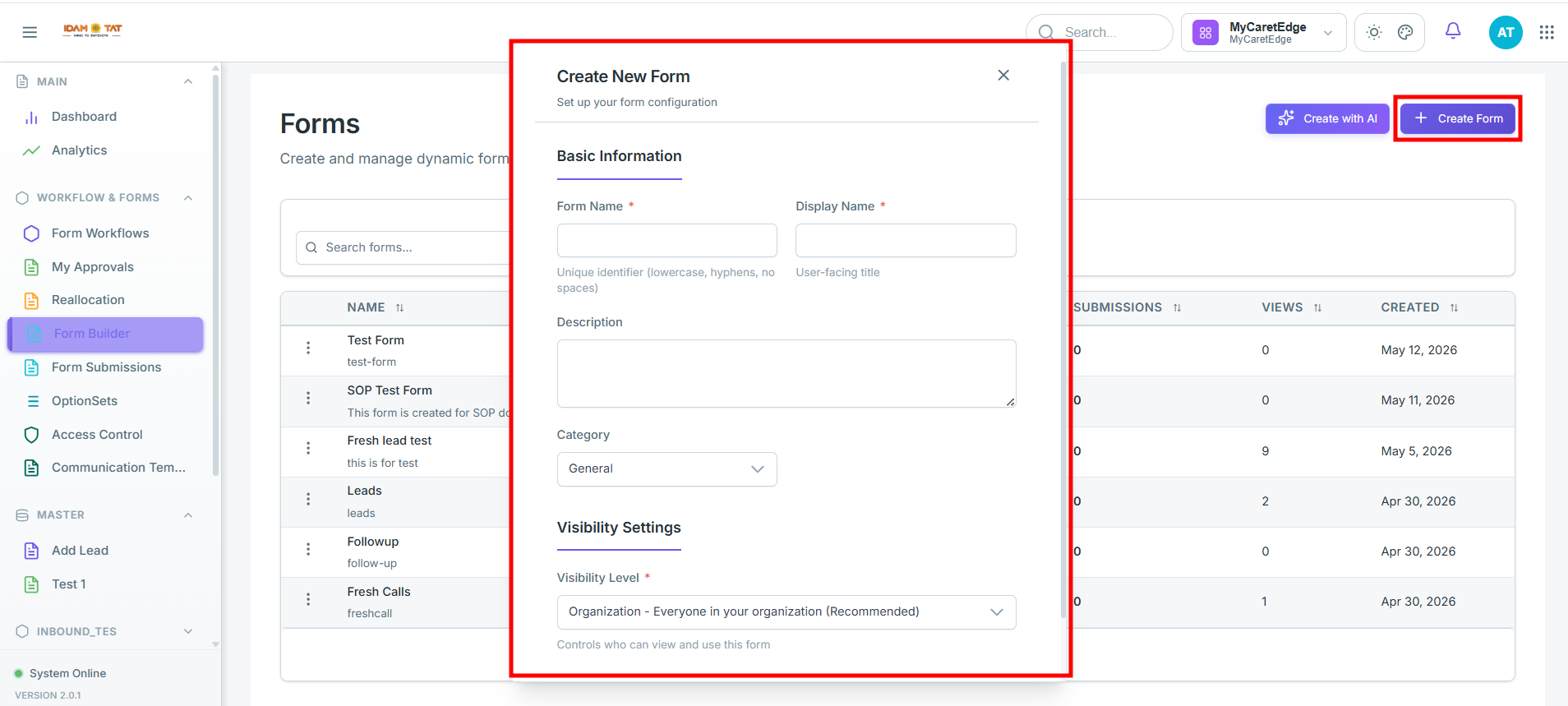 Manual Form Creation