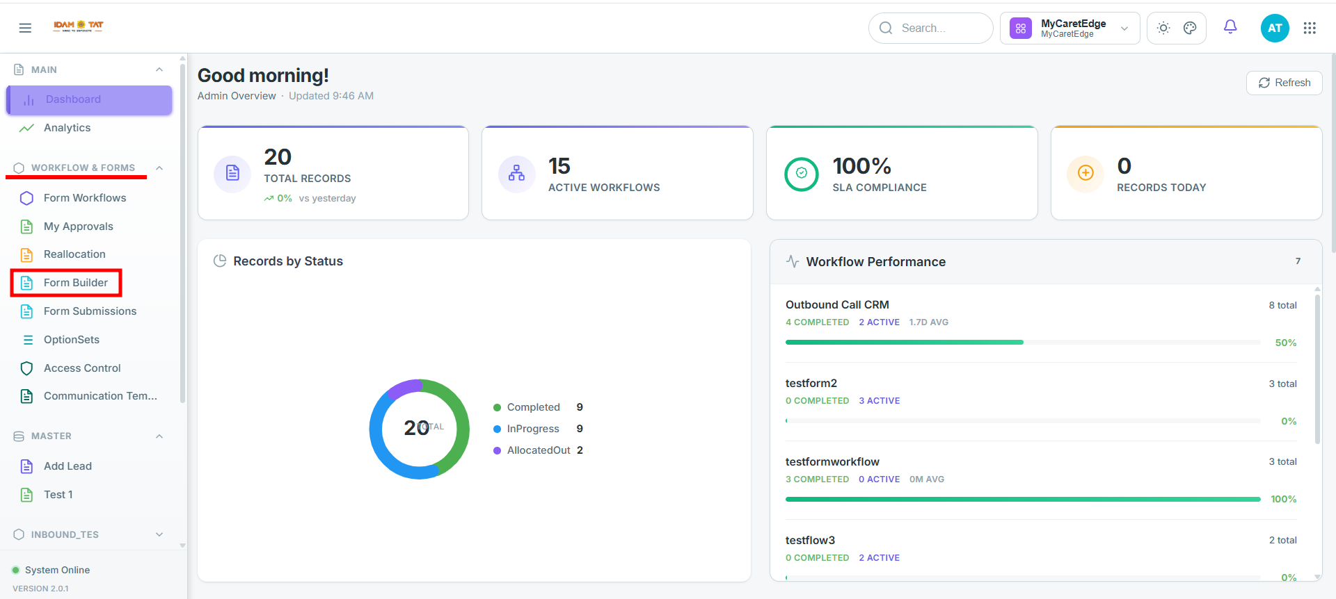 Form builder Navigation