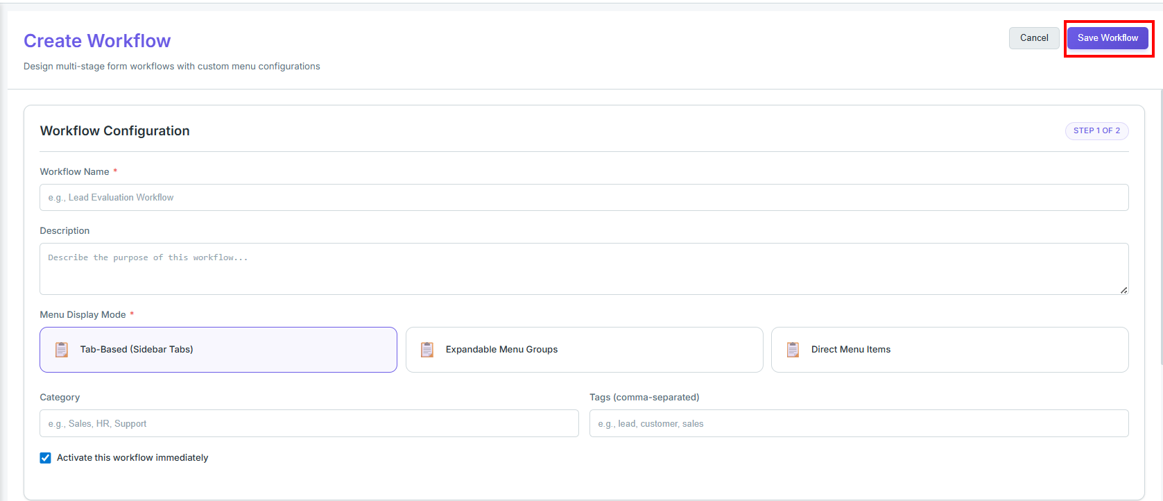 Save Workflow