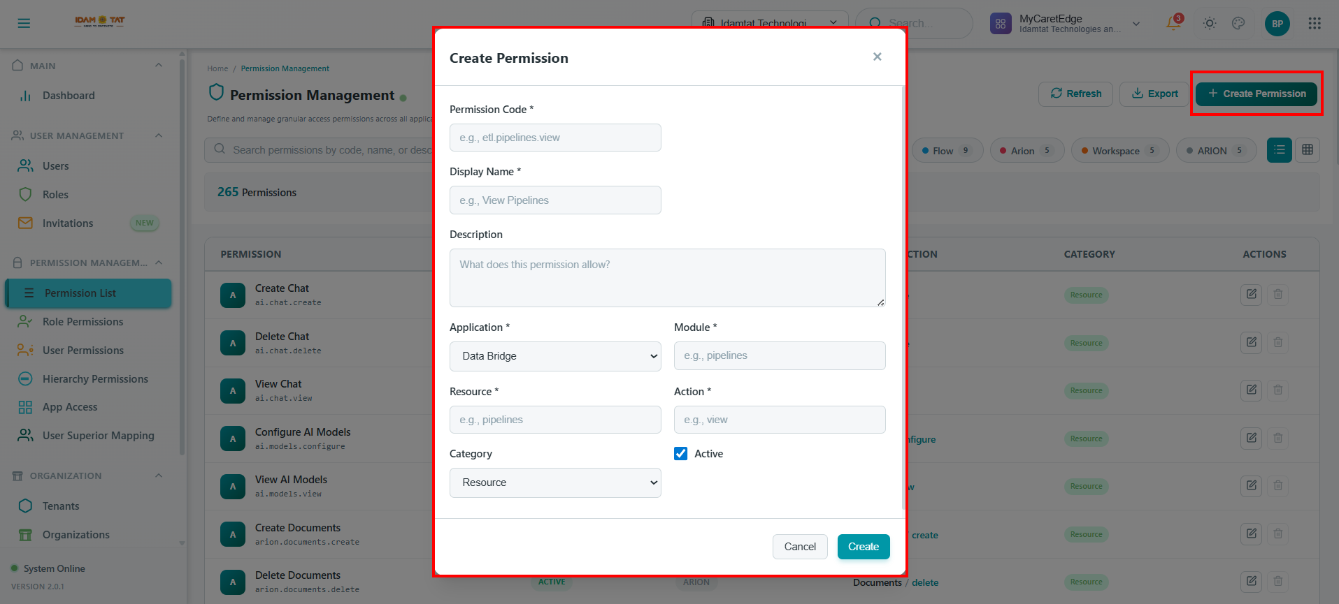 Permission List